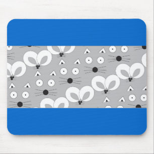 Tapis De Souris Motif de chat et souris gris