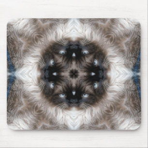 Tapis De Souris Motif de chat siamois kaléidoscope avec des yeux b