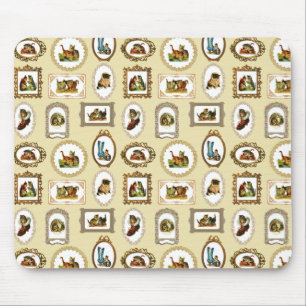 Tapis De Souris Motif de chats encadrés Vintages