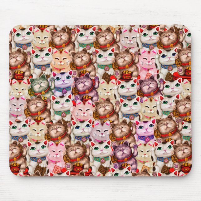 Tapis De Souris Motif de chats Maneki-neko (Devant)