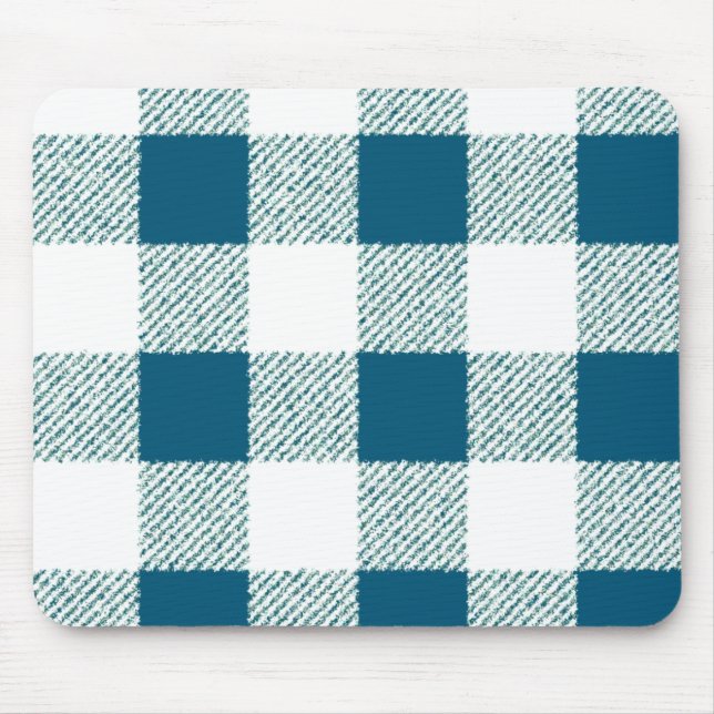 Tapis De Souris Motif de chèque En vichy bleu vert (Devant)