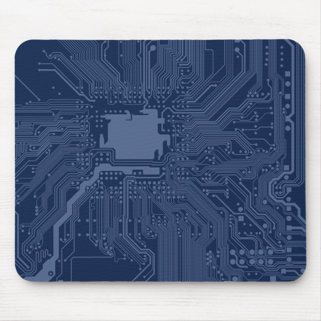 Tapis De Souris Motif de circuit Geek bleu (Devant)