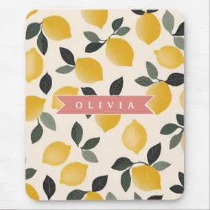 Tapis De Souris Motif de citron mignon personnalisé frais été