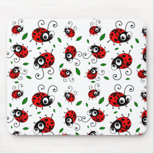 Tapis De Souris Motif de coccinelles de bande dessinée