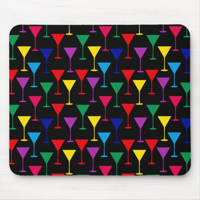 Tapis De Souris Motif de cocktail Martini coloré (Devant)