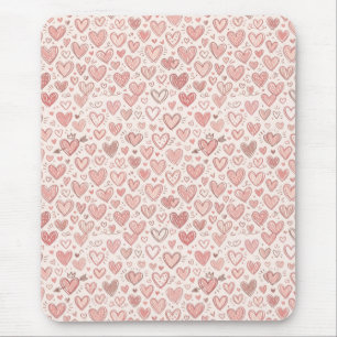 Tapis De Souris Motif de cœur dessiné à la main