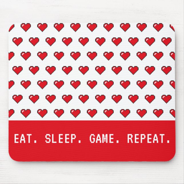 Tapis De Souris Motif de cœur en pixels (Devant)
