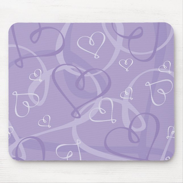 Tapis De Souris Motif de coeur pourpre (Devant)
