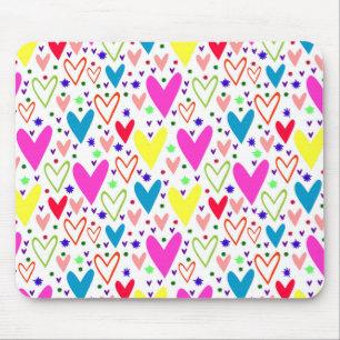 Tapis De Souris Motif de cœurs colorés mignons