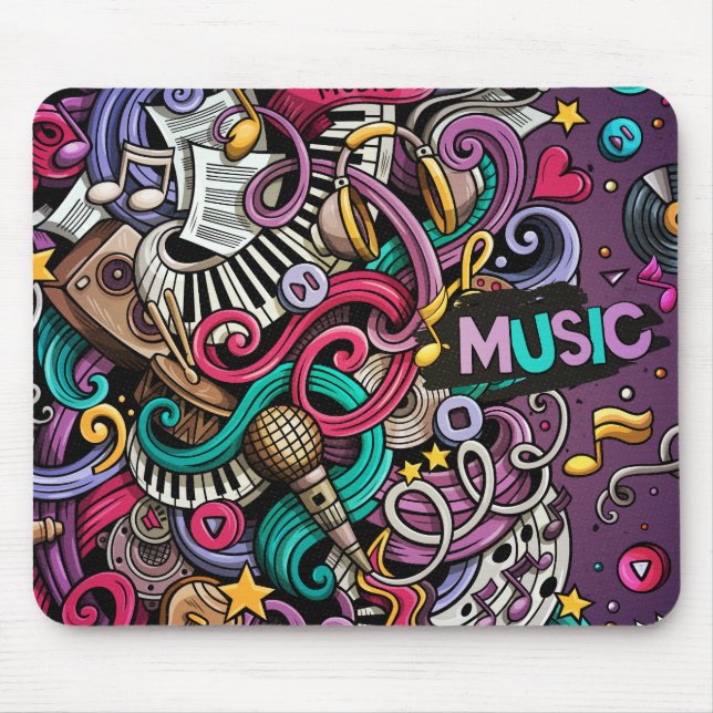 Tapis De Souris motif de conception de musique Abstraite (Devant)