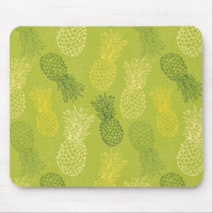 Tapis De Souris Motif de contour de l'ananas sur vert
