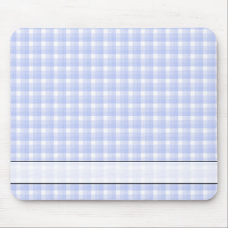 Tapis De Souris Motif de contrôle de guingan. Bleu-clair et blanc