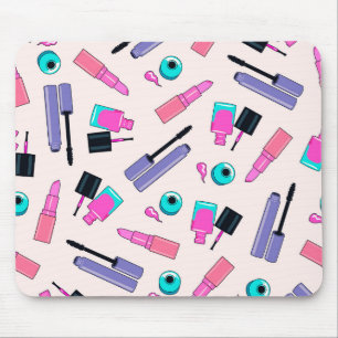 Tapis De Souris Motif de cosmétiques rose et violet