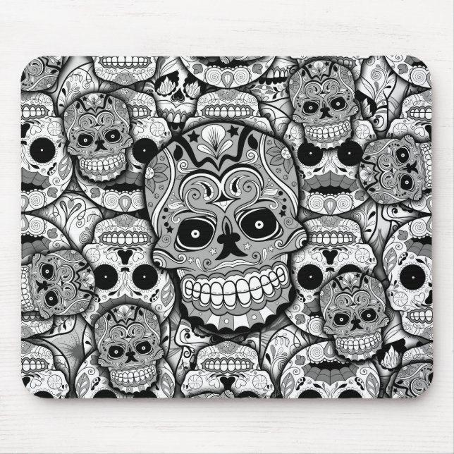 Tapis De Souris Motif de crânes de sucre (Devant)
