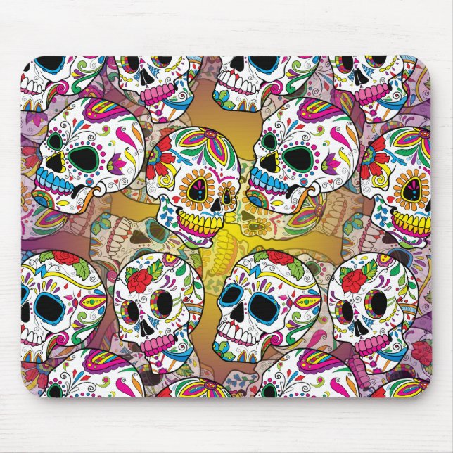 Tapis De Souris Motif de crânes de sucre (Devant)