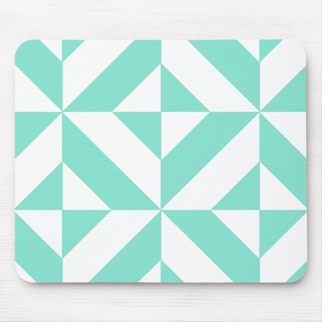 Tapis De Souris Motif de cube géométrique vert Seafoam (Devant)