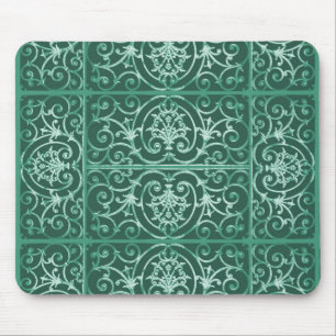Tapis De Souris Motif de défilement vert Sage
