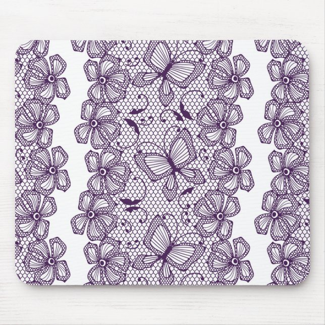Tapis De Souris Motif de dentelle avec des papillons (Devant)