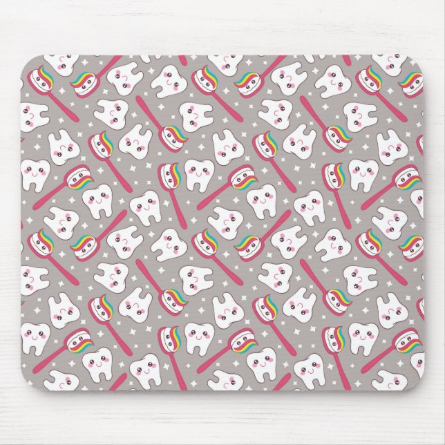 Tapis De Souris Motif de dents d'arc-en-ciel (Devant)