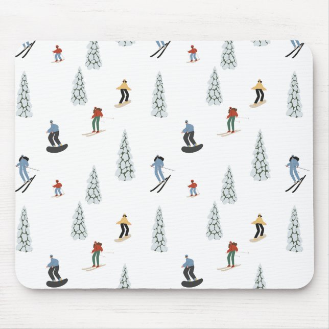 Tapis De Souris Motif de descente d'hiver (Devant)