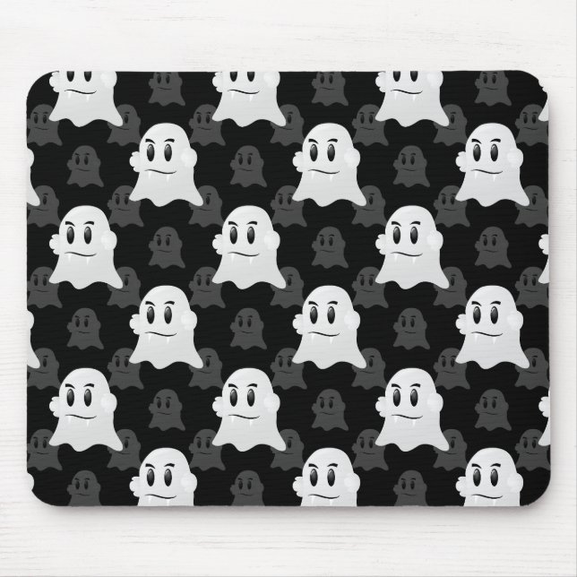 Tapis De Souris Motif de design d'impression noir blanc Ghost (Devant)