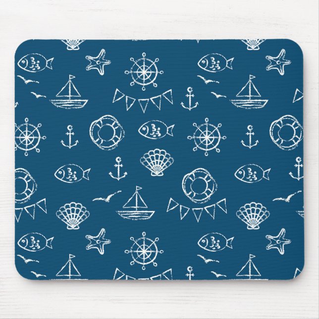 Tapis De Souris Motif de dessin de calque marine 2 (Devant)