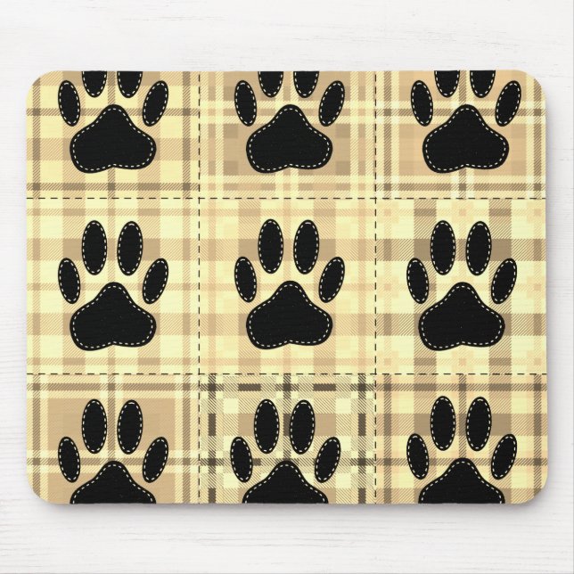 Tapis De Souris Motif De Dessin De Chien Paw Dans Le Tabac De Sour (Devant)