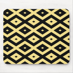 Tapis De Souris Motif de diamant jaune citron et noir