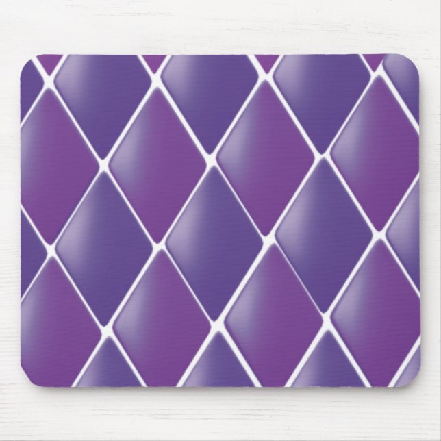 Tapis De Souris Motif de diamant Puffy Violet (Devant)