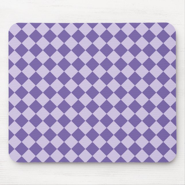 Tapis De Souris Motif de diamants de Checker Violet (Devant)