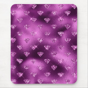 Tapis De Souris Motif de diamants pailletés ombrés violets Glam 