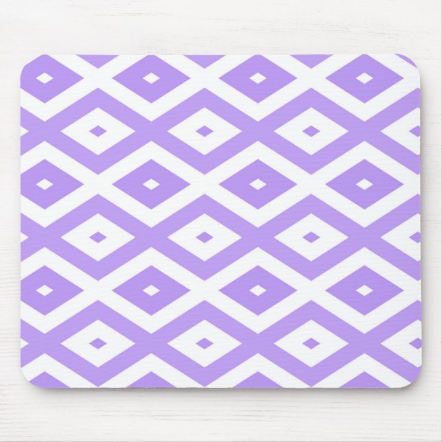 Tapis De Souris Motif de diamants violet et blanc (Devant)