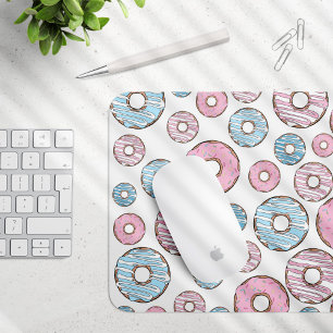 Tapis De Souris Motif De Donuts, Donuts Roses, Donuts Bleus