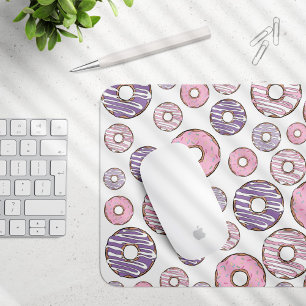 Tapis De Souris Motif De Donuts, Donuts Roses, Donuts Violets