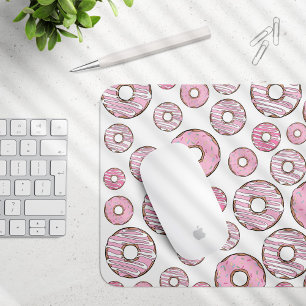 Tapis De Souris Motif De Donuts, Donuts Roses, Saupoudrages