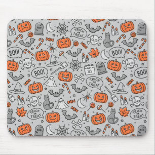 Tapis De Souris Motif de doodle pour les enfants mignons Halloween