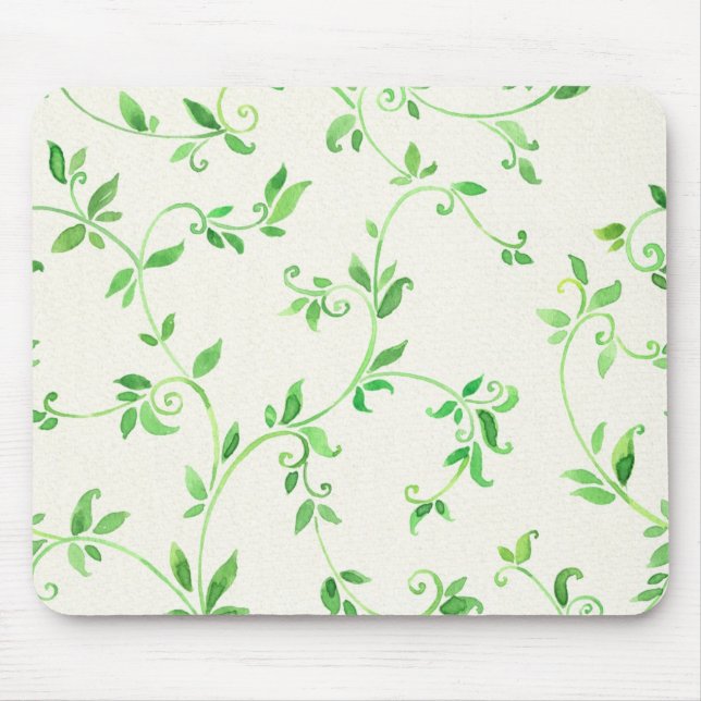 Tapis De Souris Motif de feuille d'aquarelle (Devant)