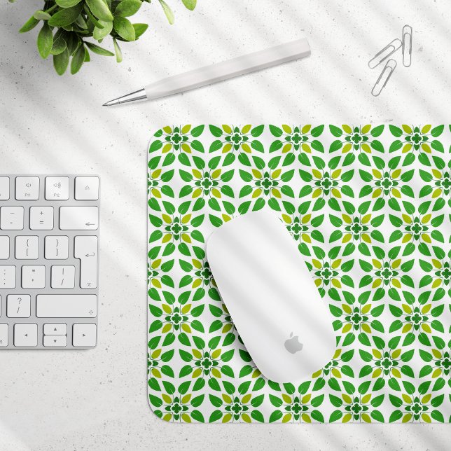 Tapis De Souris Motif de feuille, motif de feuilles, feuilles vert (Créateur téléchargé)