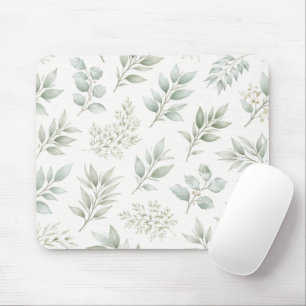 Tapis De Souris Motif de feuilles botaniques vertes douces