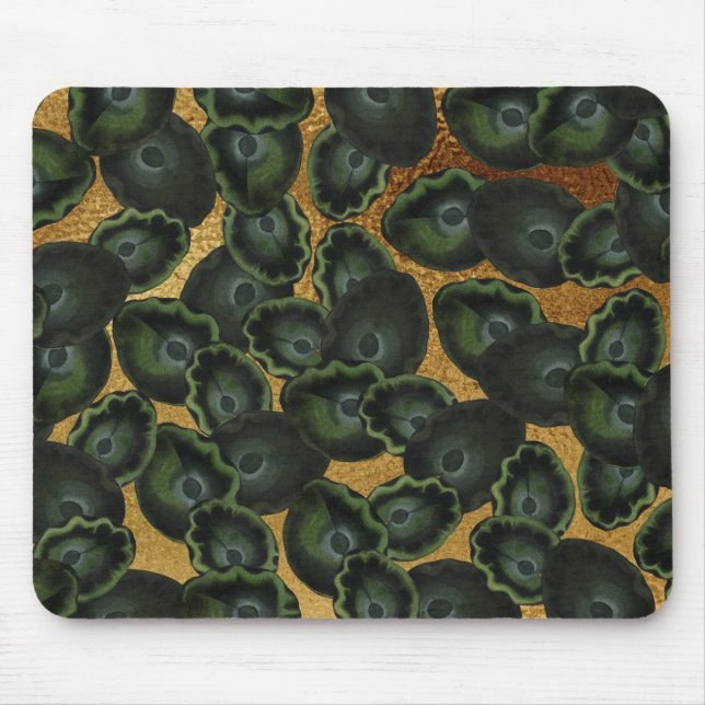 Tapis De Souris Motif de feuilles de lis exotiques (Devant)