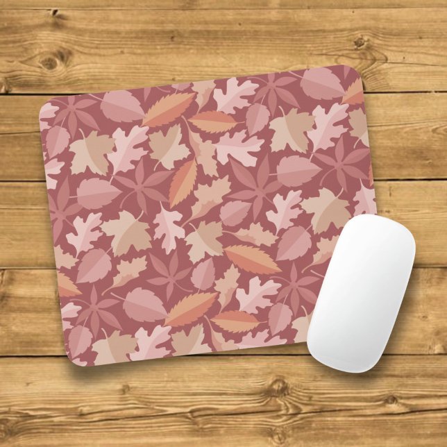Tapis De Souris Motif de feuilles de Marsala (Créateur téléchargé)