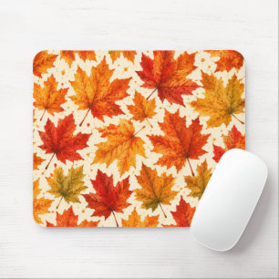 Tapis De Souris Motif de feuilles d'érable d'automne Feuille rou