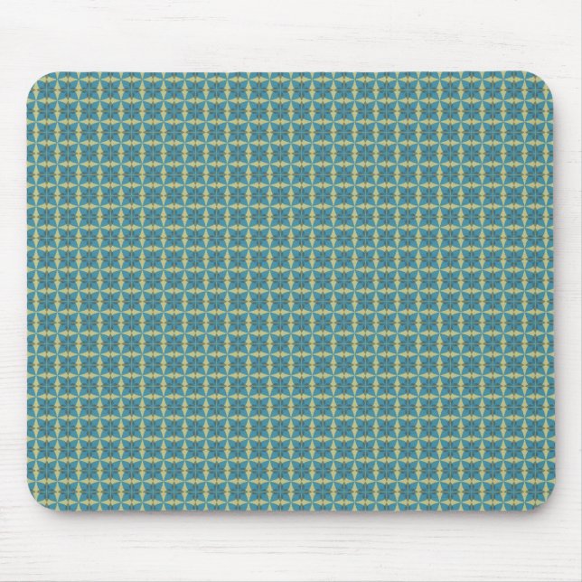 Tapis De Souris Motif de feuilles simples en bleu (Devant)