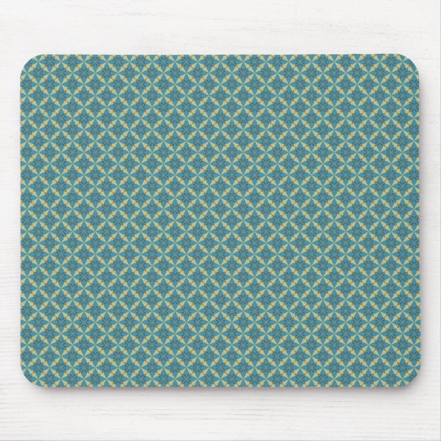 Tapis De Souris Motif de feuilles simples en bleu (Devant)