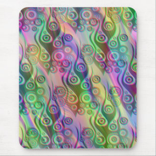 Tapis De Souris Motif de flammes & cercles de tatouage + votre fon