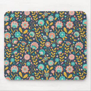 Tapis De Souris Motif de fleur d'art populaire