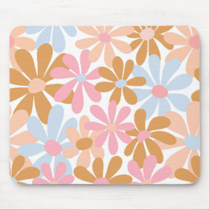 Tapis De Souris Motif de fleur de marguerite pastel rétro