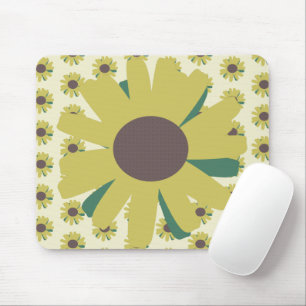 Tapis De Souris Motif de fleur de tournesol simple jaune