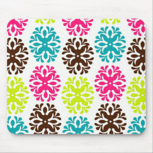 Tapis De Souris Motif de fleur mignon girly floral de damassé