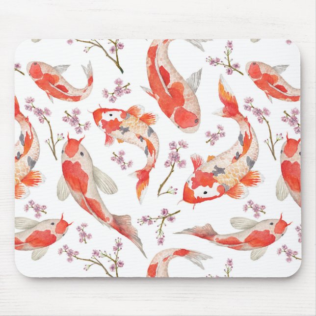Tapis De Souris Motif de fleurs de cerisier de Koi (Devant)